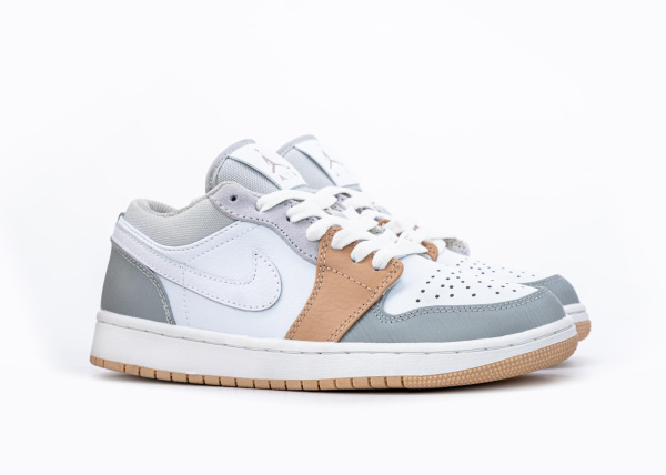 Кроссовки Nike Air Jordan 1 Low "White/Grey/Orange" (5526-23) [АВ]