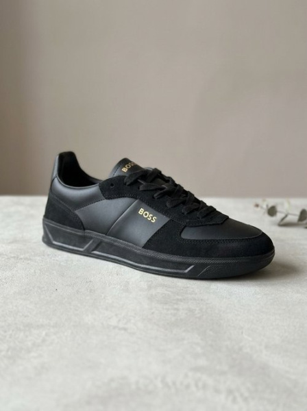 Кеды комбинированные Hugo Boss "Brandon Black" (7800-1)