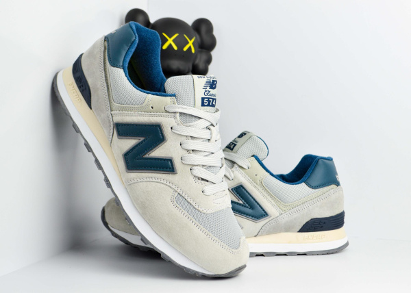 Кроссовки New Balance 574 "White/Blue" (107-38) [СС]