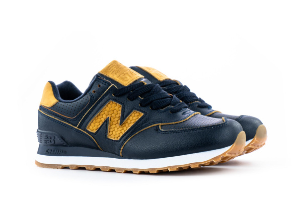 Кроссовки New Balance 574 "Black/Yellow" (002-2) [ВС]