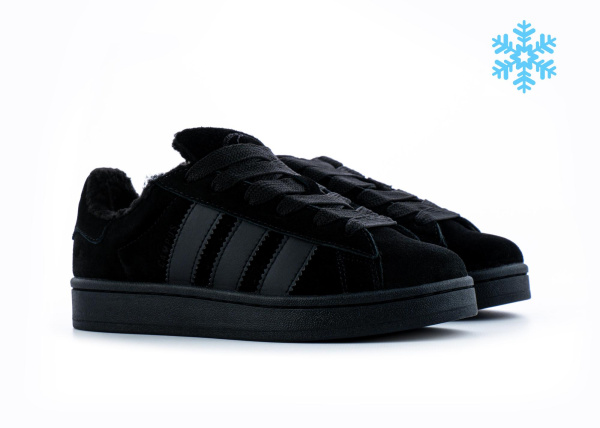 Кроссовки Adidas Campus 00s "Black" с мехом (524-1) [СС]