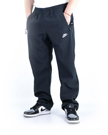 Брюки спортивные мужские Nike на флисе (8509-3) (XXXL, Темно-синий)