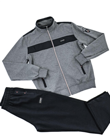 Костюм спортивный мужской Paul&Shark (4102-ТК) (XXL, Серый/Черный)