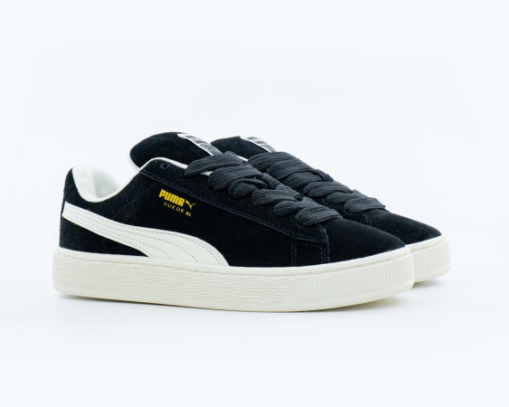 Кроссовки Puma Suede XL "Black/White" зимние (520-2)