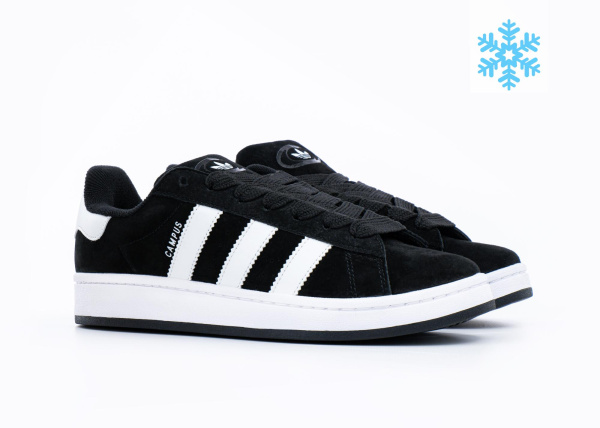 Кроссовки Adidas Campus 00s "White Black" с мехом (ADM-2) [СС]