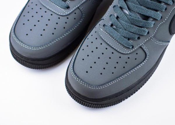 Кроссовки Nike Air Force 1 "Grey/Black" с мехом (501-3) [СС]