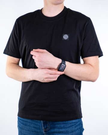 Футболка Stone Island с квадратным логотипом на груди (21037352) (Чёрный, M)