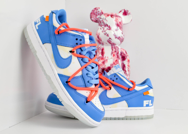 Off-White x Futura x Nike Dunk Low OW UNC Blue White (5508-9) [ВС]