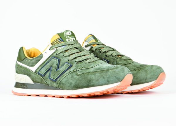 Кроссовки New Balance 574 "Green/Yellow" (456-4) [ВС]