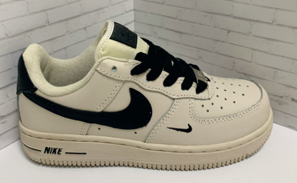 Детские кроссовки Nike Air Force 1 "Beige/Black" (C608-3)