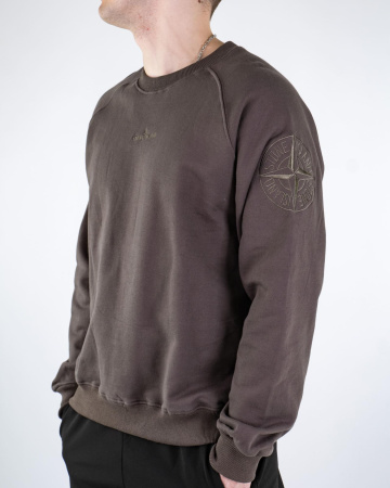 Свитшот трех нитка Stone Island (2302) (XL, Коричневый)
