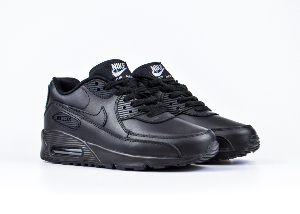 Кроссовки Nike Air Max 90 Leather "Triple Black" (2126-1) [ВС]