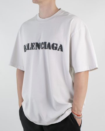 Хлопковая футболка Balenciaga "Black Logo" (21038112)