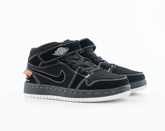 Детские кроссовки Nike Air Jordan 1 High "Black Phantom" (С615А-1)