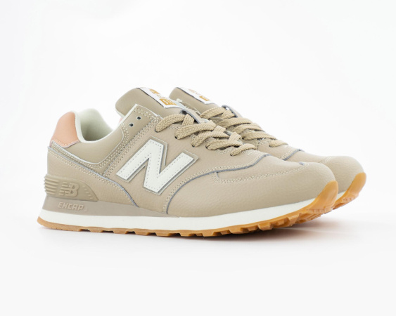 Кроссовки New Balance 574 "Beige/White/Rose" (890-7) [АА]