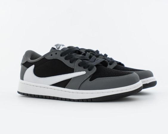 Кроссовки Travis Scott x Jordan Air 1 Low Custom "Dark Grey/Black" (5029-3) [ВС]