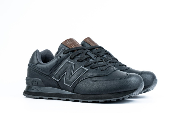 Кроссовки New Balance 574 "Black/Brown" (845-2) [АА]