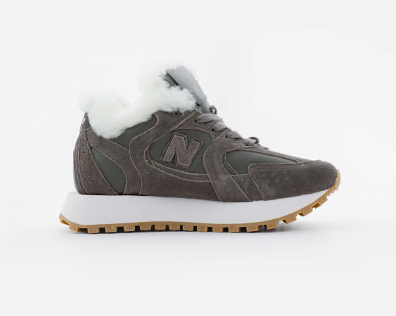 Кроссовки теплые New Balance MIU MIU "Brown/White" (V40-7) от магазина vikingsmen.ru