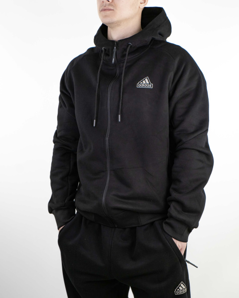 Анонс Изображения Костюм спортивный Adidas большой размер на флисе (3126-3)