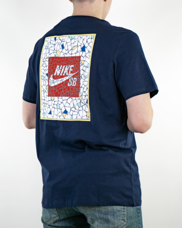 Футболка Nike логотип в красном квадрате (21039165) (XXL, Темно-синий)