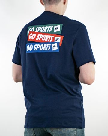 Футболка Nike логотип в красном квадрате (21039165) (M, Темно-синий)