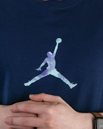 Футболка Nike Jordan с крупной эмблемой на груди (21039160) (L, Темно-синий)