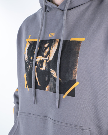 Худи "Off White" принт "CaraVaggio" (46407) (S, Серый)