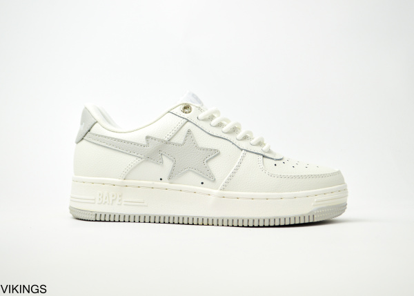 Кроссовки A Bathing Ape Bapesta Low "White/Grey" (5801-2) |AC| от магазина vikingsmen.ru