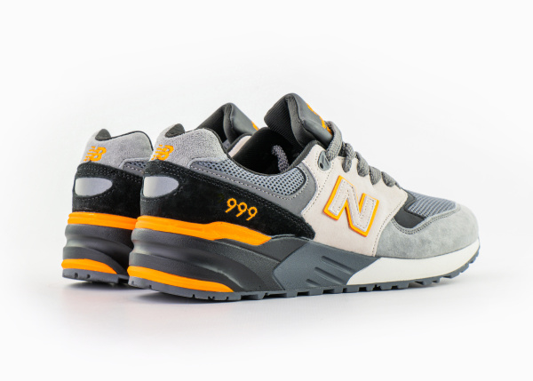 Кроссовки New Balance 999 "Grey/White/Black/Orange" (424-8) от магазина vikingsmen.ru