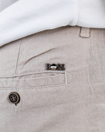 Шорты лен мужские Boss (21037508) (46 (W30), Светло-бежевый, S)
