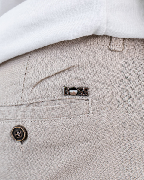 Шорты лен мужские Boss (21037508) (46-48 (W31), Светло-бежевый, M)