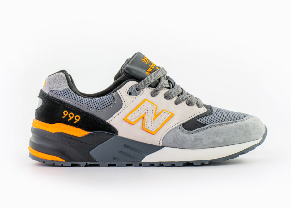 Кроссовки New Balance 999 "Grey/White/Black/Orange" (424-8) от магазина vikingsmen.ru