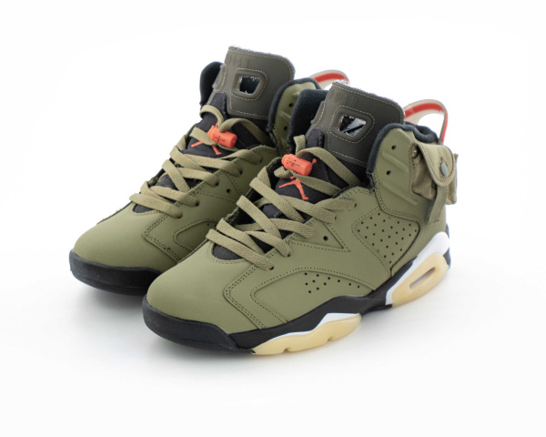 Кроссовки Air Jordan Travis Scott X Air Jordan 6 Retro "Olive" (5023-1) [СС] от магазина vikingsmen.ru