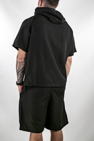 Костюм спортивный Nike (спортивная футболка+шорты) (78804)) (L, Черный)