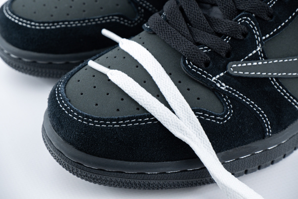 Кроссовки Travis Scott x Air Jordan 1 Low OG SP "Black Phantom" (5029-12) от магазина vikingsmen.ru