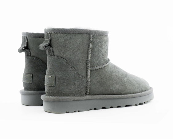 Угги UGG Mini Bailey Logo Strap Suede Grey (W101-4) от магазина vikingsmen.ru