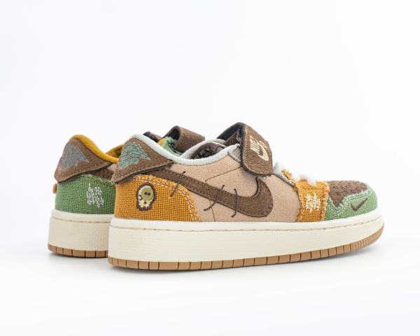 Детские кроссовки Zion Williamson x Air Jordan 1 Retro Low OG "Voodoo" (С593-1) от магазина vikingsmen.ru