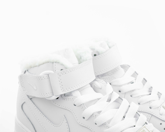 Кроссовки Nike Air Force 1 Mid White зимние (503-2) от магазина vikingsmen.ru