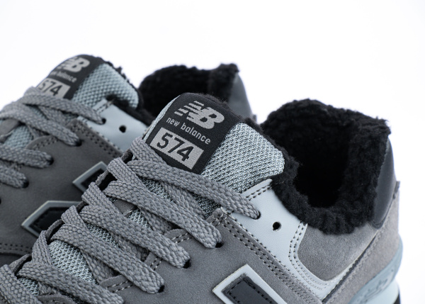 Кроссовки New Balance 574 "Grey/Black" с мехом (900-19) |CC| от магазина vikingsmen.ru