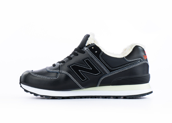 Кроссовки New Balance 574 "Black/White" с мехом (901-1) |CC| от магазина vikingsmen.ru
