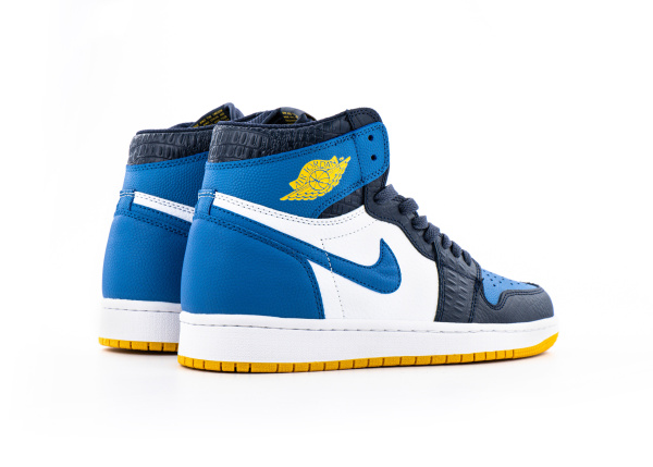 Кроссовки Nike Air Jordan 1 High "Blue/White/Yellow" (5025-68) |BB| от магазина vikingsmen.ru