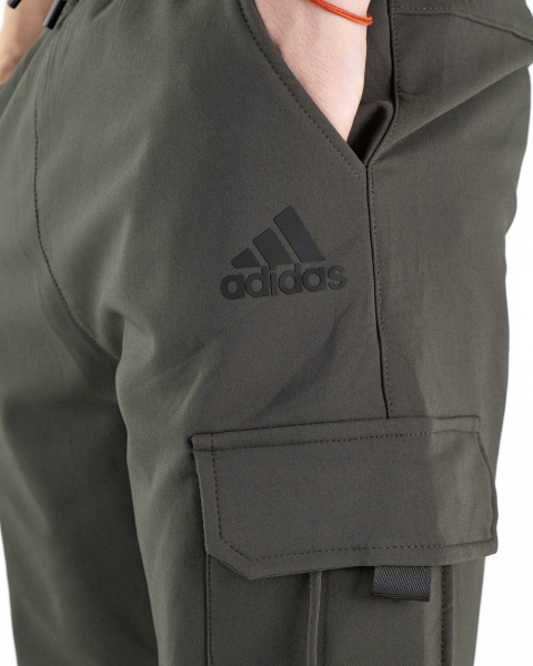 Штаны джоггеры мужские Adidas теплые (38105) (M, Хаки, 48 (M))