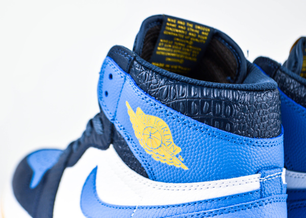 Кроссовки Nike Air Jordan 1 High "Blue/White/Yellow" (5025-68) |BB| от магазина vikingsmen.ru