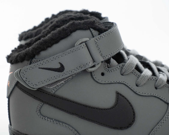 Кроссовки Nike Air Force 1 Mid "Grey/Black" с мехом (M513-2)|AA1| от магазина vikingsmen.ru