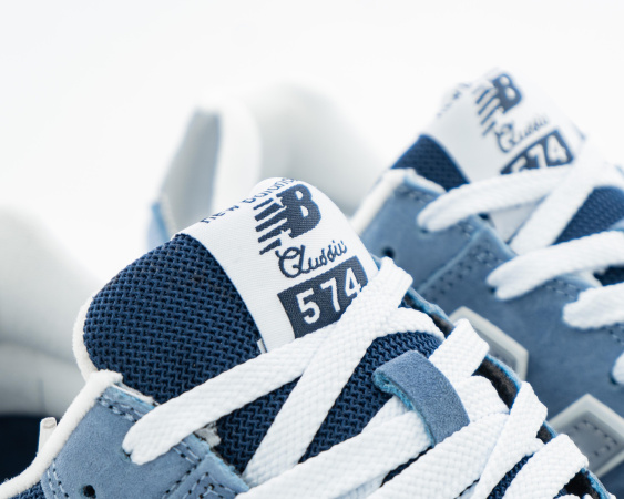 Кроссовки New Balance 574 "Blue/White/Olive" (417-26) от магазина vikingsmen.ru