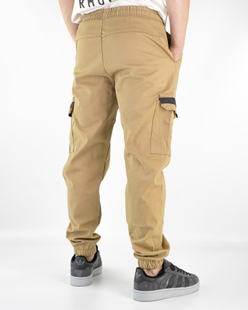 Штаны джоггеры мужские Adidas теплые (3842) (M, Бежевый, 48 (M))