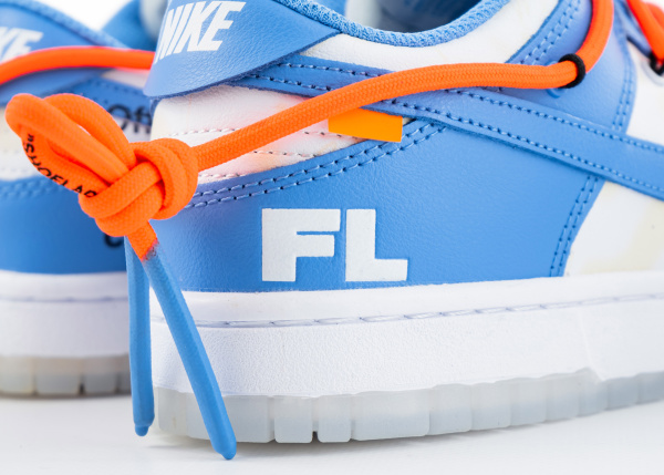 Кроссовки Off-White x Futura x Nike Dunk Low OW UNC "Blue White" (М5508-9) [СС] от магазина vikingsmen.ru