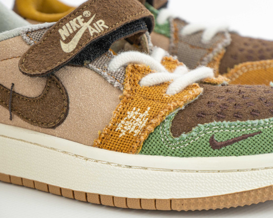 Детские кроссовки Zion Williamson x Air Jordan 1 Retro Low OG "Voodoo" (С593-1) от магазина vikingsmen.ru