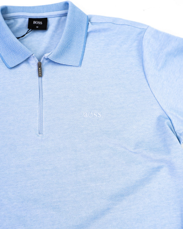 Рубашка-поло Hugo Boss (Мерсеризованный хлопок) (93340) (M, Голубой)