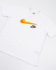 Футболка Nike с оранжевым логотипом на груди (21037359)) (Белый, S)